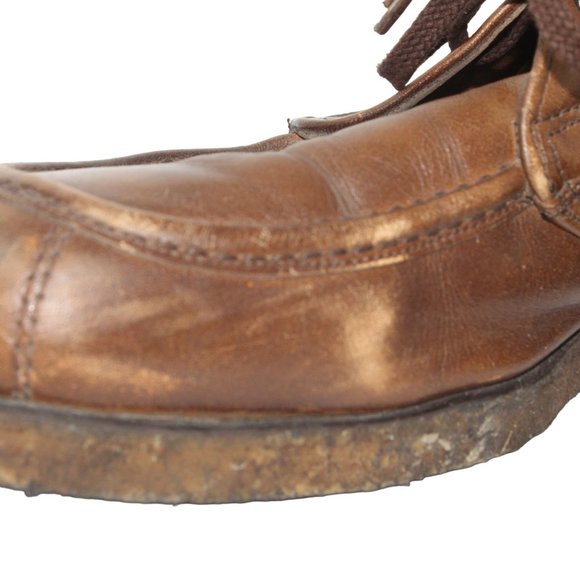 VTG 70s Nomads Wright Sz 9.5D Short Chukka Brown Leather Mock Toe Lace Up Boots main image 12